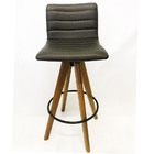 Kit 4 Banquetas Decorativa Jaque Facto Marrom Base Giratória