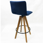 Kit 4 Banquetas Decorativa Jaque Veludo Azul Marinho Base Gir