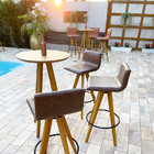 Kit 4 Banquetas Decorativa Pérola Cor Whisky Base Giratória M