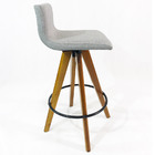 Kit 4 Banquetas Decorativa Pérola Tecido Linho Base Giratória