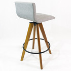 Kit 4 Banquetas Decorativa Pérola Tecido Linho Base Giratória