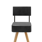 Kit 4 Banquetas Decorativas Barcelona Courino Preto Salaone