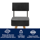 Kit 4 Banquetas Decorativas Barcelona Courino Preto Salaone