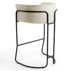 Kit 4 Banquetas Decorativas Base Aço Preto Betina C-107 Linho