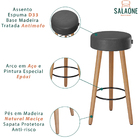 Kit 4 Banquetas Decorativas Londres Courino Preto Salaone