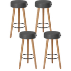 Kit 4 Banquetas Decorativas Londres Courino Preto Salaone