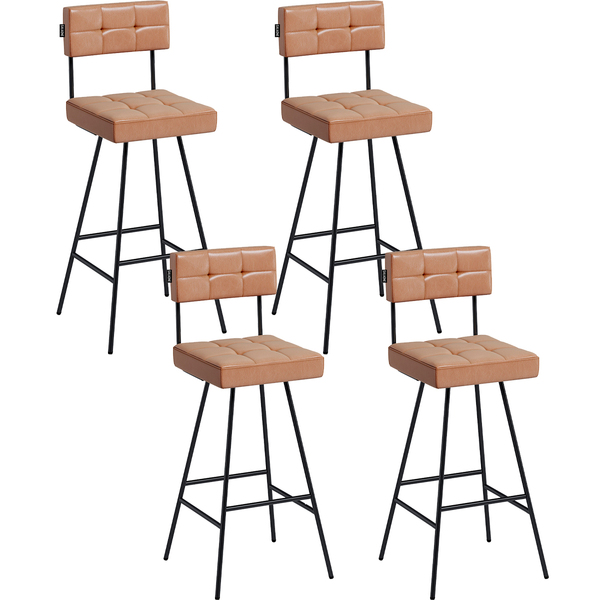 Kit 4 Banquetas Decorativas Madri Courino Amarula Salaone