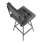 Kit 4 Banquetas Decorativas Madri Courino Preto Salaone