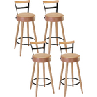 Kit 4 Banquetas Decorativas Moscou Courino Amarula Salaone