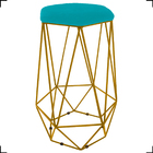 Kit 4 Banquetas Decorativas Para Bar Hexágonal Aramado Base D