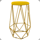 Kit 4 Banquetas Decorativas Para Bar Hexágonal Aramado Base D