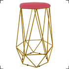 Kit 4 Banquetas Decorativas Para Bar Hexágonal Aramado Base D