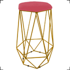 Kit 4 Banquetas Decorativas Para Bar Hexágonal Aramado Base D