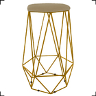 Kit 4 Banquetas Decorativas Para Bar Hexágonal Aramado Base D