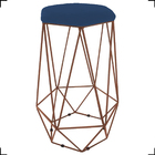 Kit 4 Banquetas Decorativas Para Sala Hexágonal Aramado Base