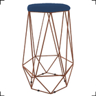 Kit 4 Banquetas Decorativas Para Sala Hexágonal Aramado Base