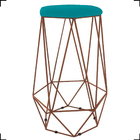 Kit 4 Banquetas Decorativas Para Sala Hexágonal Aramado Base