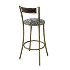 Kit 4 Banquetas Dourada Em Aço E Junco Pequim Floral Costela