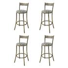 Kit 4 Banquetas Em Aço E Junco México Floral Floral Amarilis