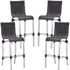 Kit 4 Banquetas Em Alumínio E Fibra Sintética Haiti Para Cozi