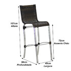 Kit 4 Banquetas Em Alumínio E Fibra Sintética Haiti Para Cozi