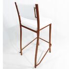 Kit 4 Banquetas Empilhável Cobre Alta Assento E Encosto Branc