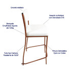 Kit 4 Banquetas Empilhável Cobre Alta Assento E Encosto Branc