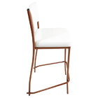 Kit 4 Banquetas Empilhável Cobre Alta Assento E Encosto Branc