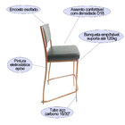 Kit 4 Banquetas Empilhável Cobre Alta Assento E Encosto Preto