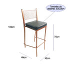 Kit 4 Banquetas Empilhável Cobre Alta Assento Preto - Poltron