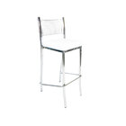 Kit 4 Banquetas Empilhável Cromada Altura 65cm Assento Branco