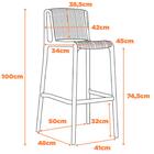 Kit 4 Banquetas Empilhável Floripa Fratini 100 cm (Altura) em