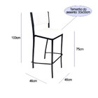 Kit 4 Banquetas Empilhável Preta Alta Assento E Encosto Branc