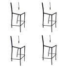 Kit 4 Banquetas Empilhável Preta Alta Assento E Encosto Branc