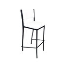 Kit 4 Banquetas Empilhável Preta Alta Assento E Encosto Branc