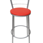 Kit 4 Banquetas Epoxi Cinza Assento Vermelho