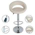 Kit 4 Banquetas Estofadas Lux Com Regulagem A Gás Bege - Fact