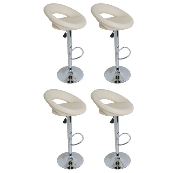 Kit 4 Banquetas Estofadas Lux Com Regulagem A Gás Bege - Fact