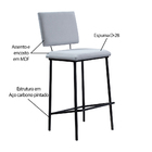 Kit 4 Banquetas Fixa Decorativa Base De Aço Marcius Linho Gel