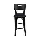 Kit 4 Banquetas Fixas Pretas Ipanema Em Madeira Maciça Estofa