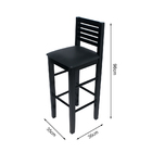 Kit 4 Banquetas Fixas Pretas Laguna Em Madeira Maciça Estofad