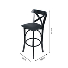 Kit 4 Banquetas Fixas Pretas Merlim Em Madeira Maciça Estofad