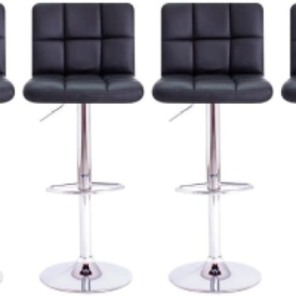 Kit 4 Banquetas Giratórias Alta Preta para Cozinha