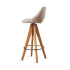 Kit 4 Banquetas Giratórias Estofadas Com Encosto Nicole Bege