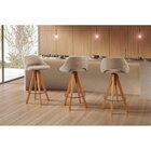 Kit 4 Banquetas Giratórias Estofadas Com Encosto Nicole Bege