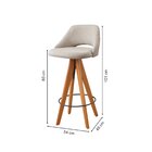 Kit 4 Banquetas Giratórias Estofadas Com Encosto Nicole Nude