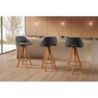 Kit 4 Banquetas Giratórias Estofadas Com Encosto Nicole Preto