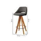 Kit 4 Banquetas Giratórias Estofadas Com Encosto Nicole Preto