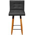 Kit 4 Banquetas Grace Alta Para Areá Gourmet Corino Preto Pé