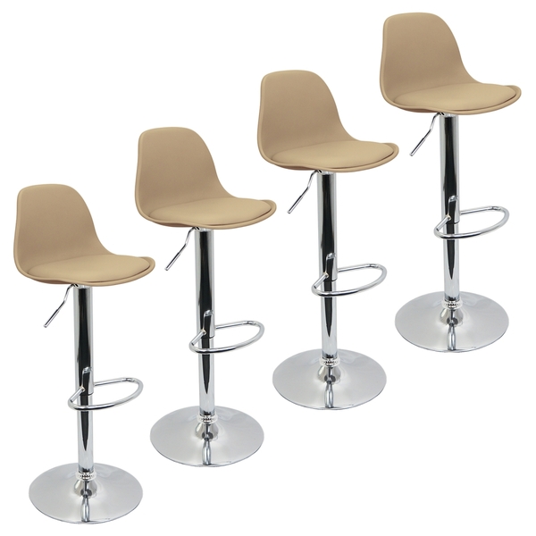 Kit 4 Banquetas Joly Luisa Eames Saarinen Base Giratória Crom